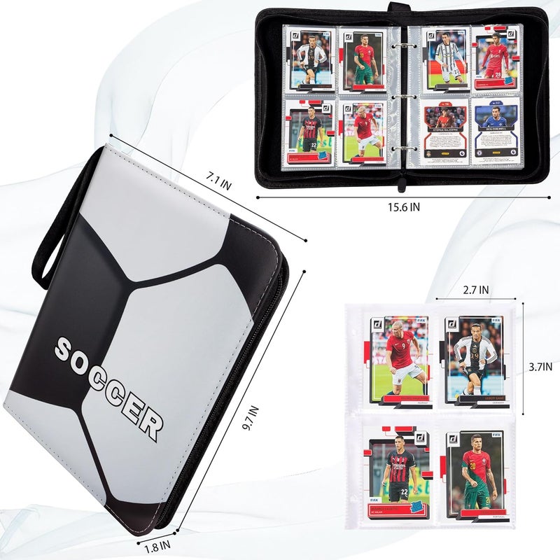 CDROPS Card Binder Compatible with Soccer Card, Trading Card, MTG and Other TCG, Fits 400 Cards with 50 Removable Pages, Card Holder Collector for Standard Size Card, Black2 - Image 2